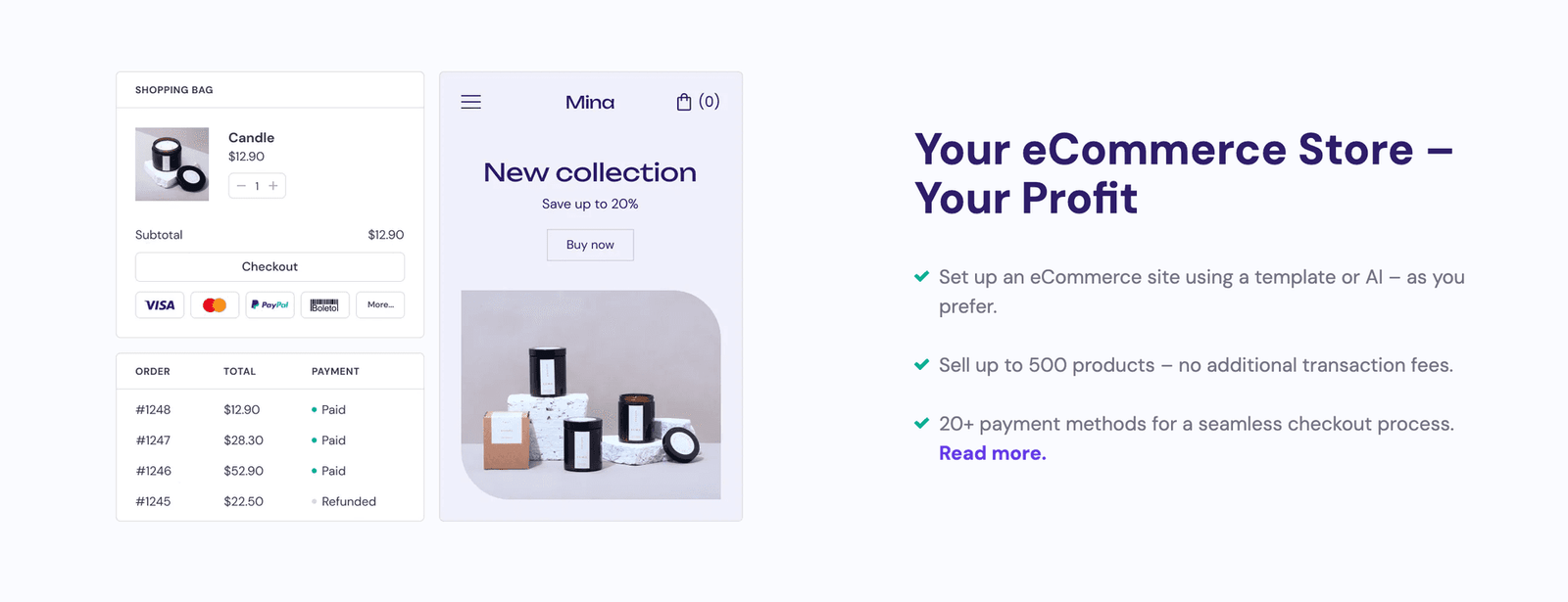 Hostinger ecommerce builder example